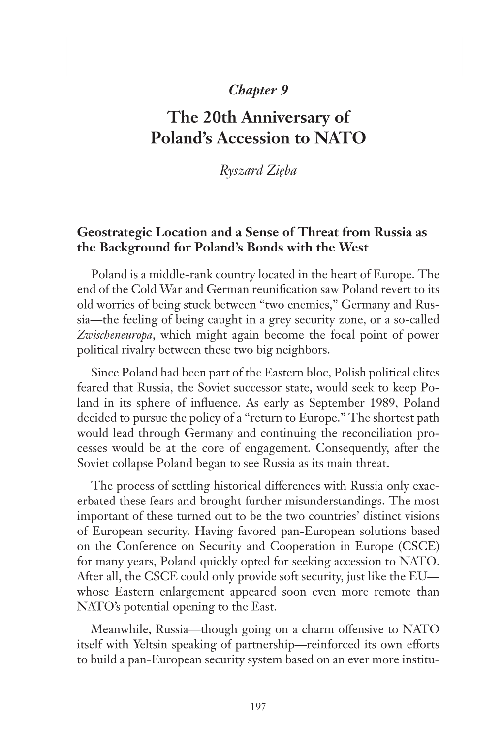 The 20Th Anniversary of Poland's Accession to NATO