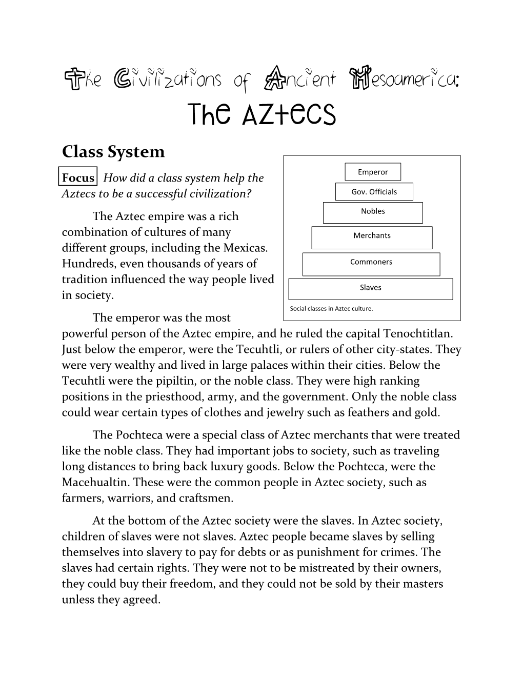 The Civilizations of Ancient Mesoamerica: the Aztecs