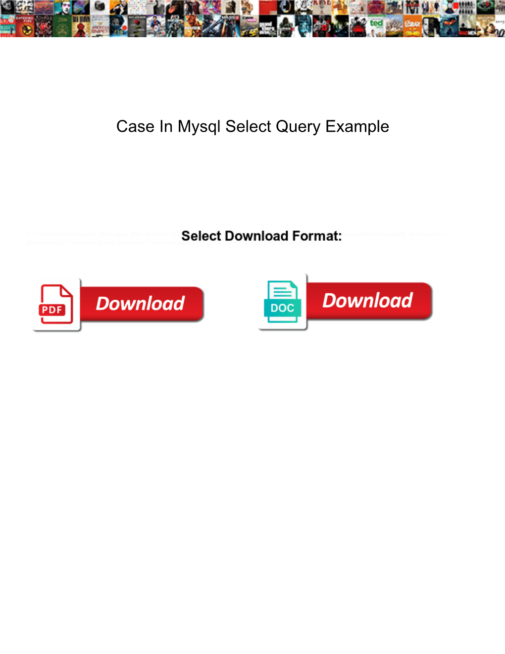 Case in Mysql Select Query Example