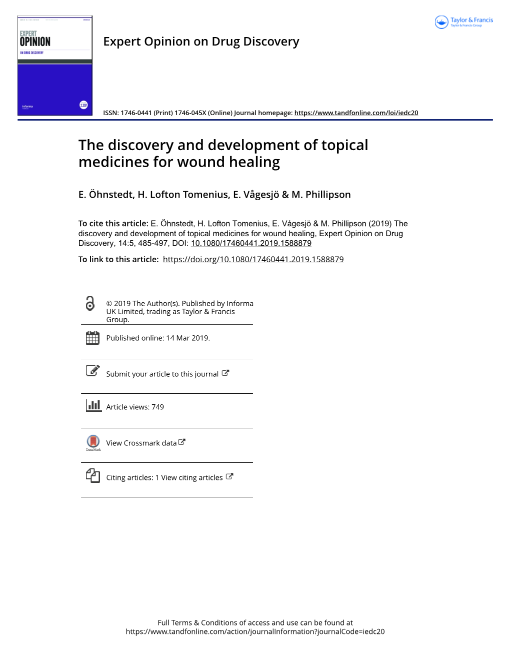 The Discovery and Development of Topical Medicines for Wound Healing