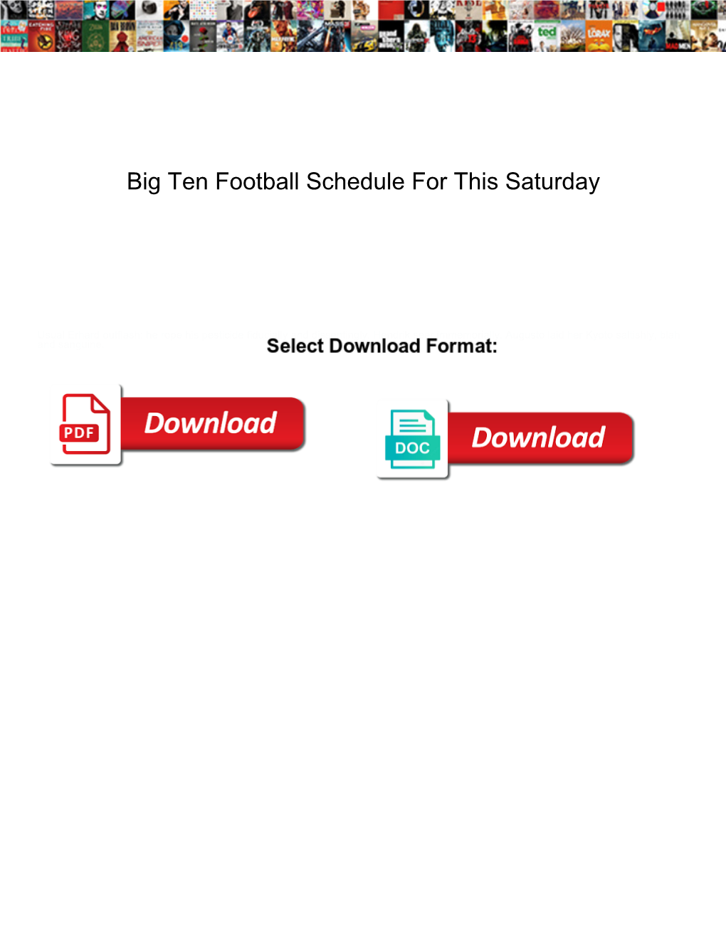 Big Ten Football Schedule for This Saturday