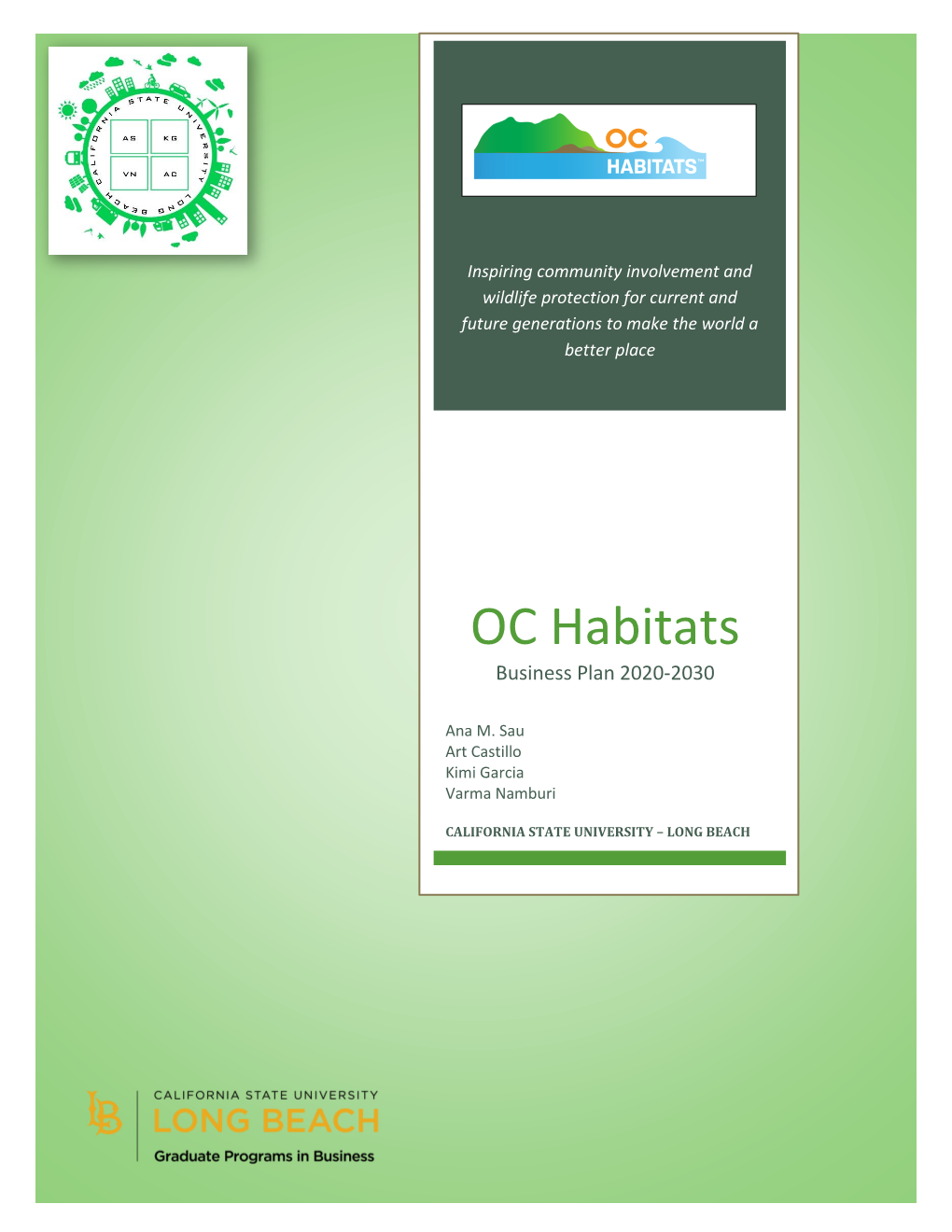 Business Plan for OC Habitats (OCH)