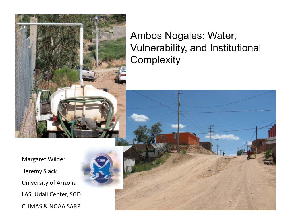 Ambos Nogales: Water, Vulnerability, and Institutional Complexity