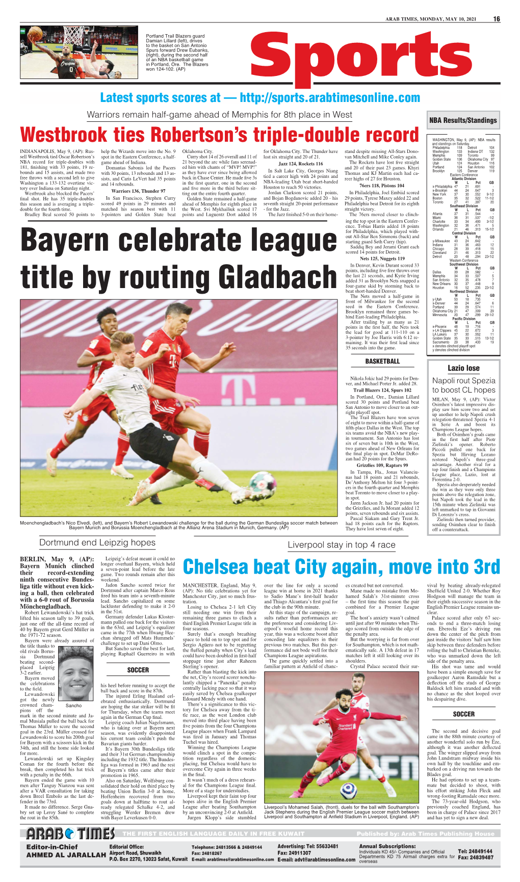 Bayern Celebrate League Title by Routing Gladbach
