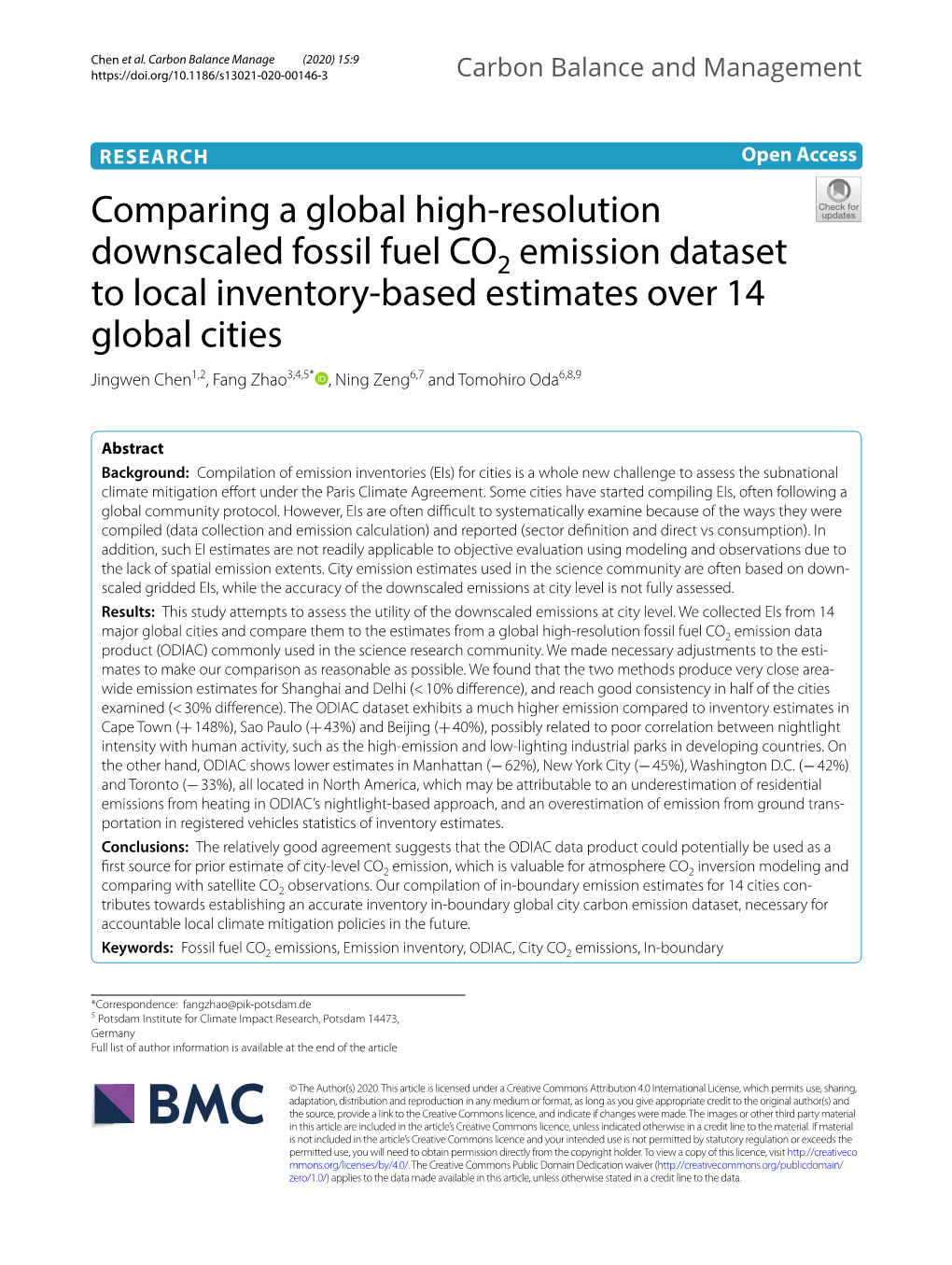 Comparing a Global High-Resolution Downscaled Fossil Fuel CO2 Emission Dataset to Local Inventory-Based Estimates Over 14 Global