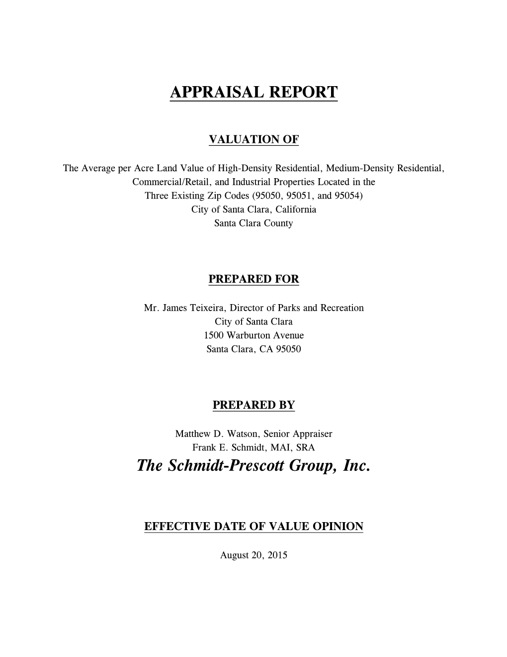 Appraisal Report