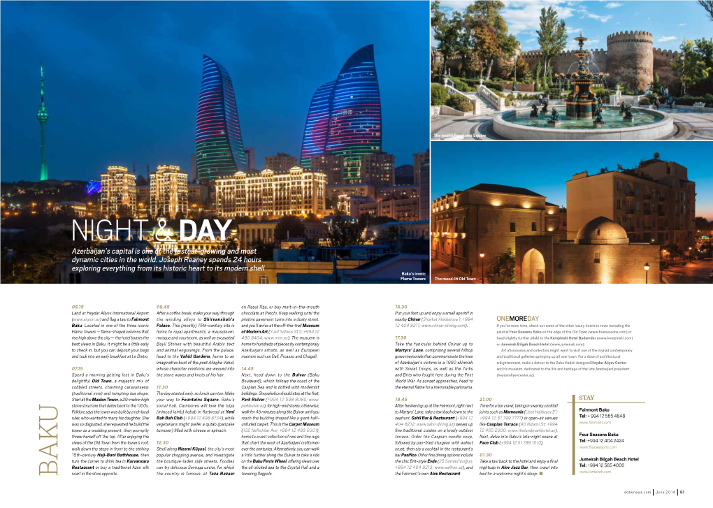 Night & Day: 24 Hours in Baku, Azerbaijan an Article for Destinations of the World News