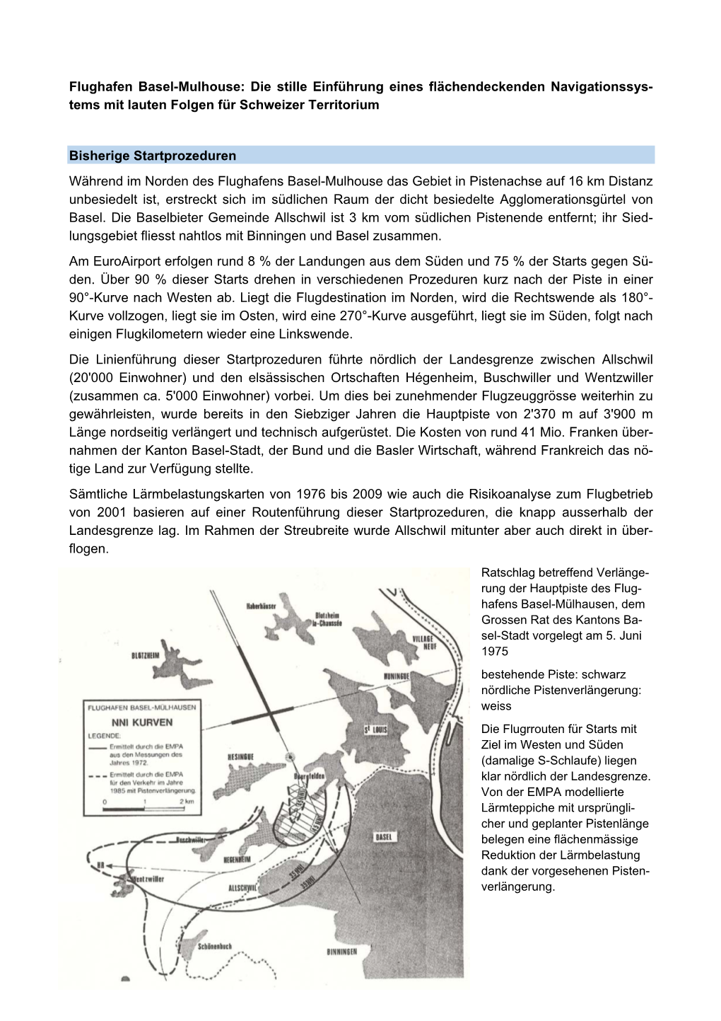 Flughafen Basel-Mulhouse: Die Stille Einführung Eines Flächendeckenden Navigationssys- Tems Mit Lauten Folgen Für Schweizer Territorium