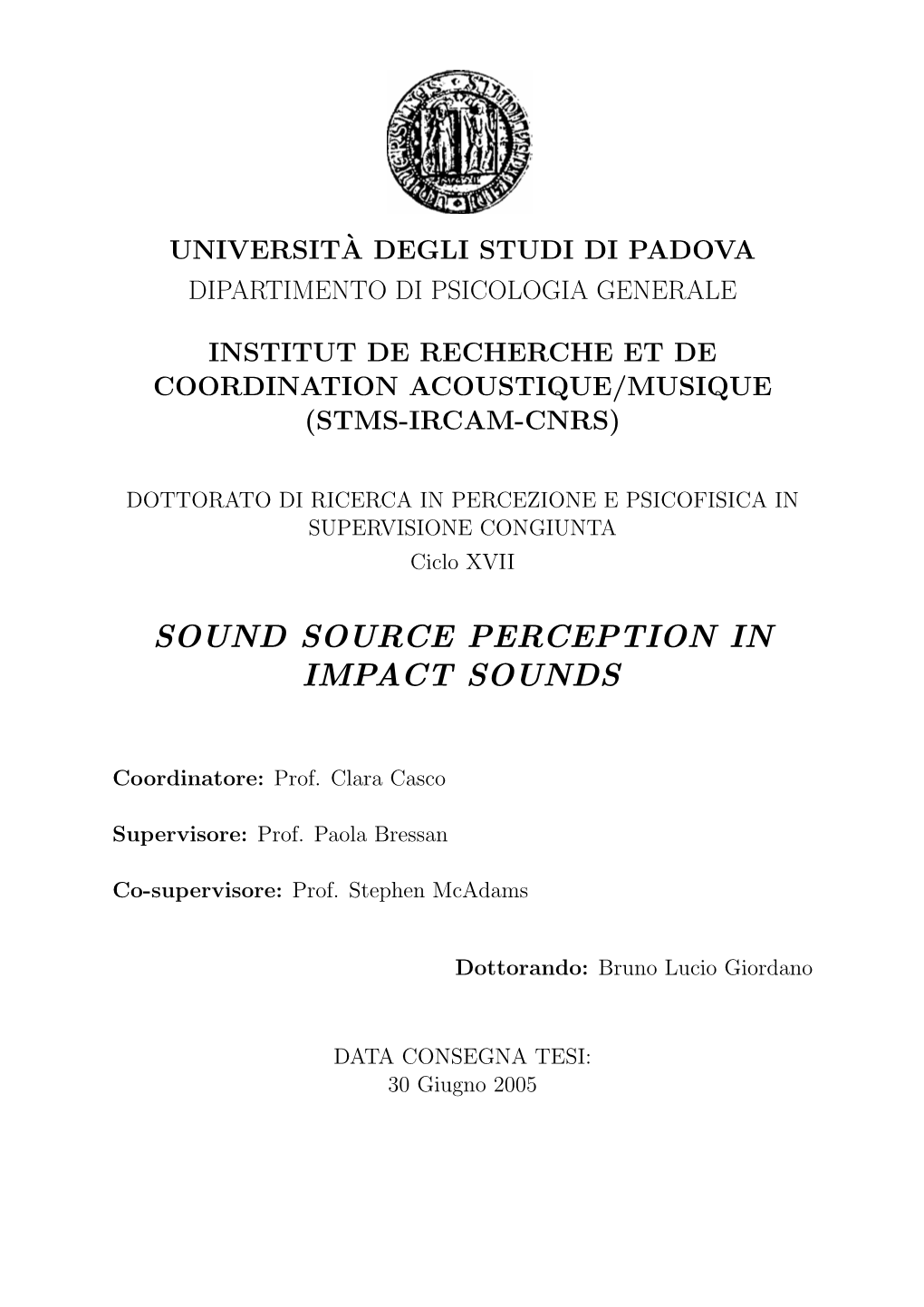 Sound Source Perception in Impact Sounds