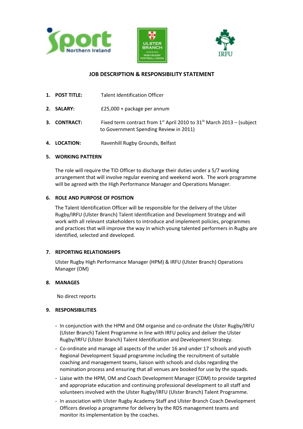 Job Description & Responsibility Statement s1