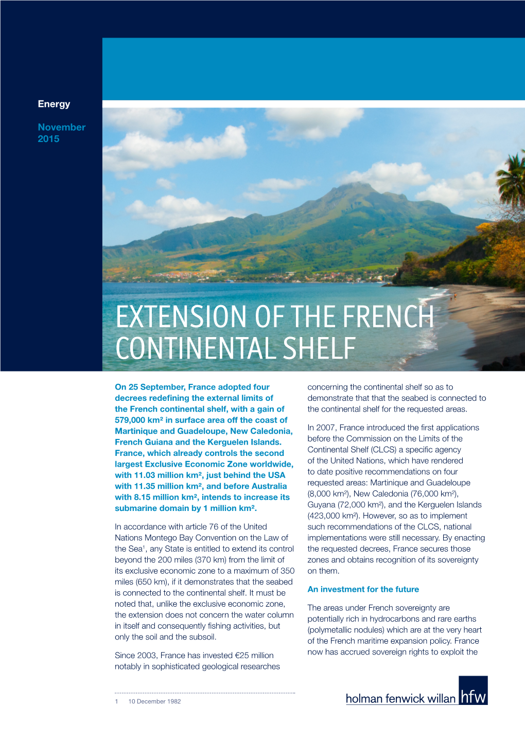 Extension of the French Continental Shelf