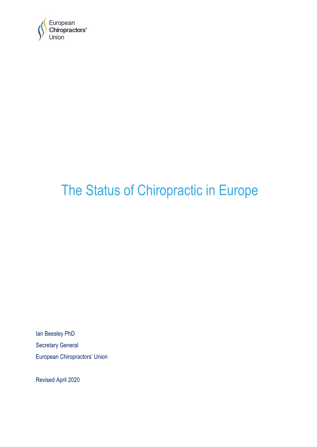 The Status of Chiropractic in Europe