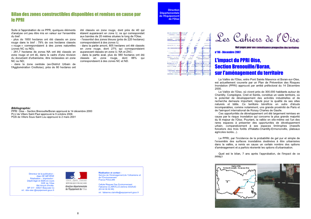 L'impact Du PPRI Oise, Section Brenouille/Boran, Sur L