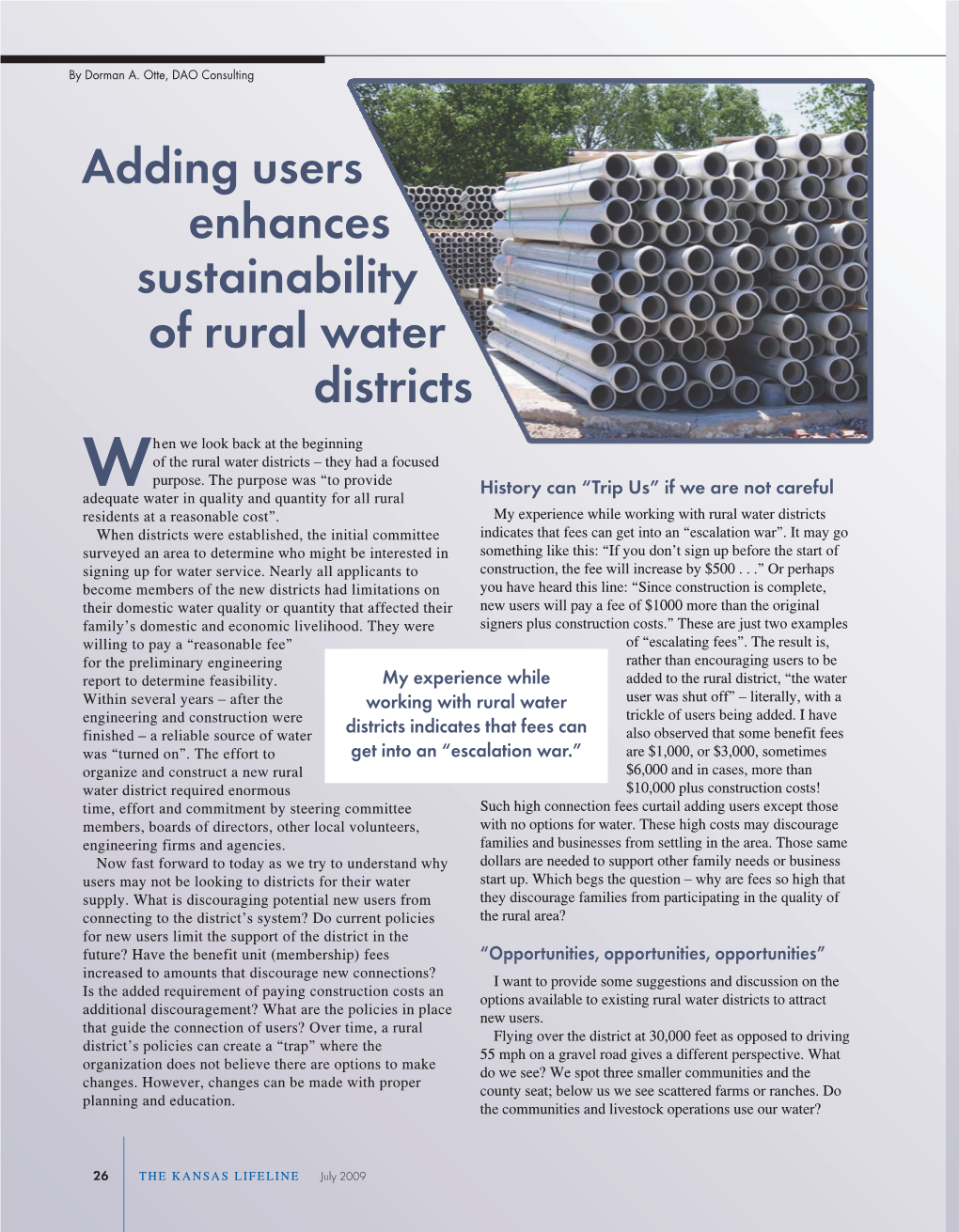 Adding Users Enhances Sustainability of Rural Water Districts