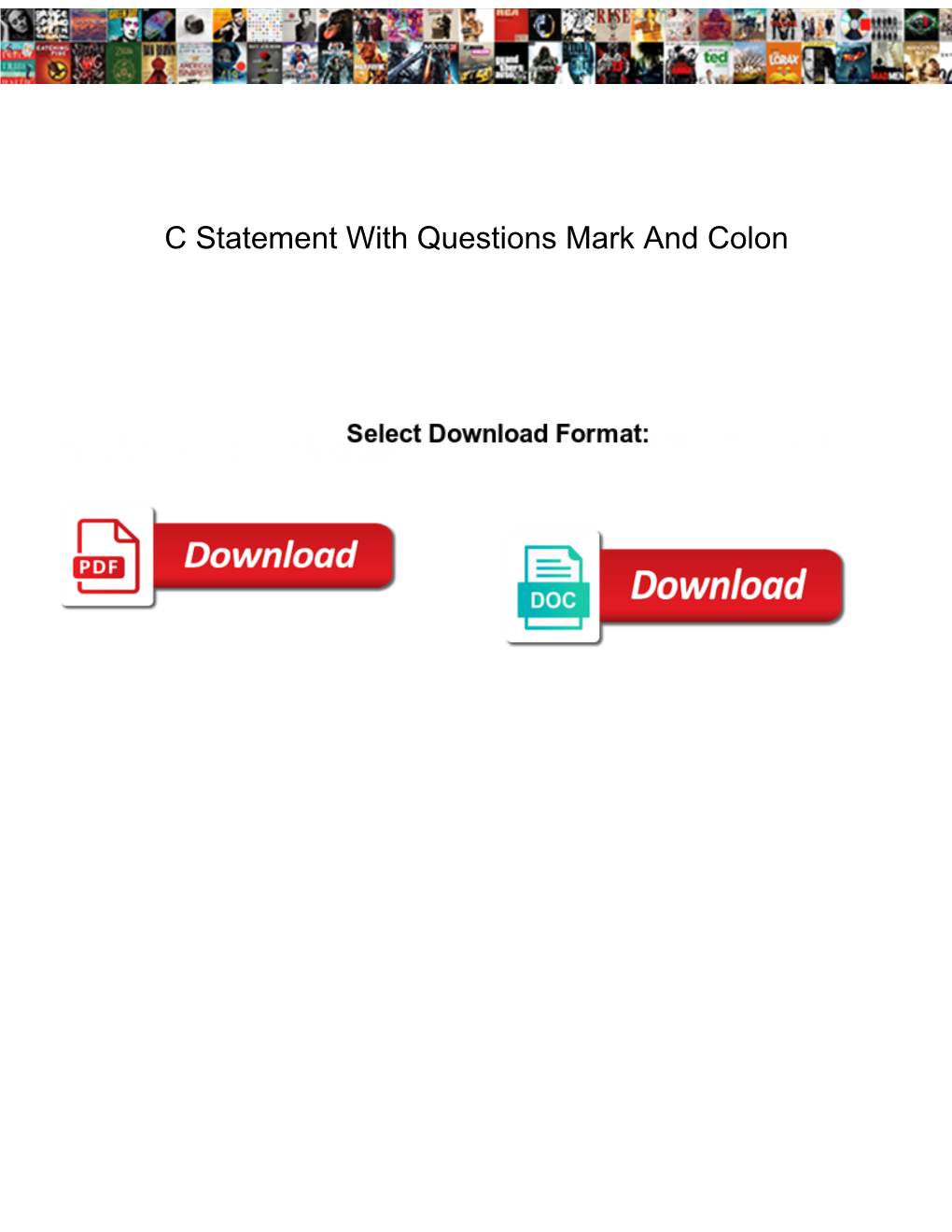 C Statement with Questions Mark and Colon