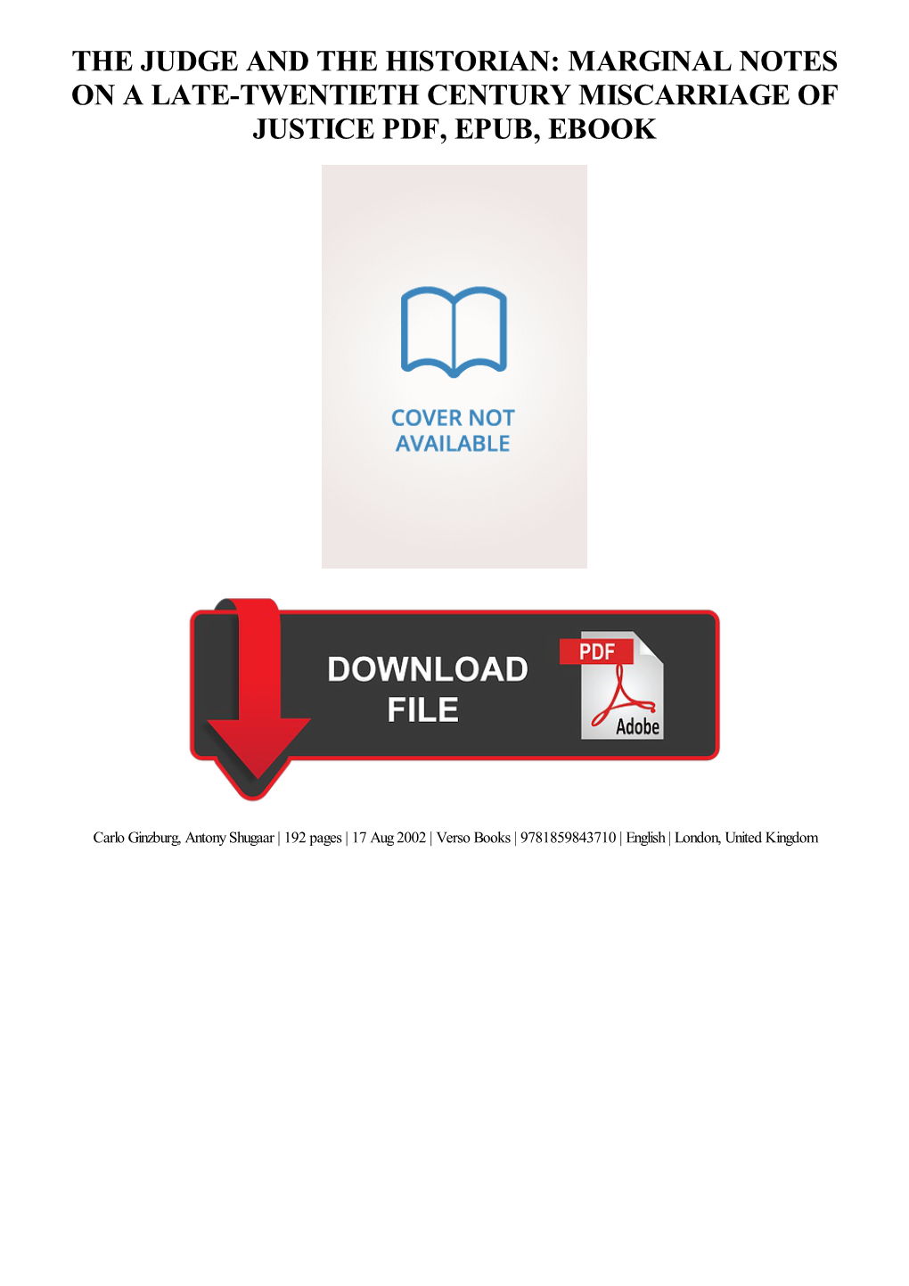 {Download PDF} the Judge and the Historian: Marginal Notes on a Late