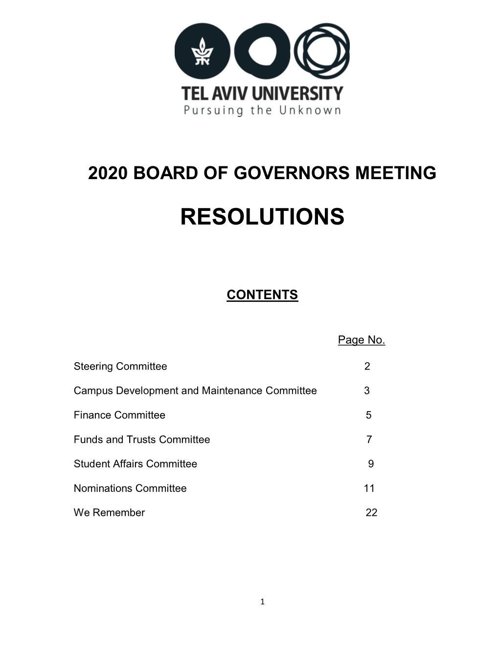 2020 BOG Resolutions