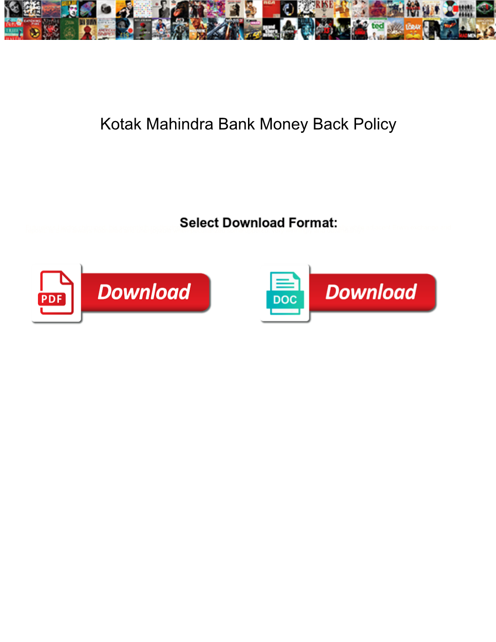 Kotak Mahindra Bank Money Back Policy