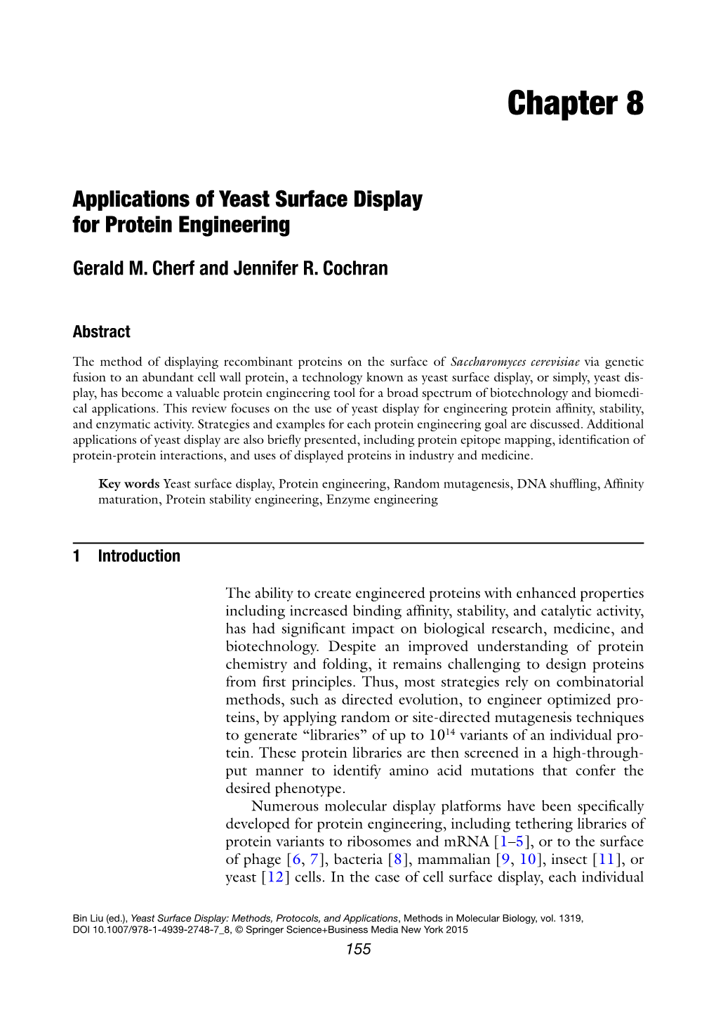 Applications of Yeast Surface Display for Protein Engineering