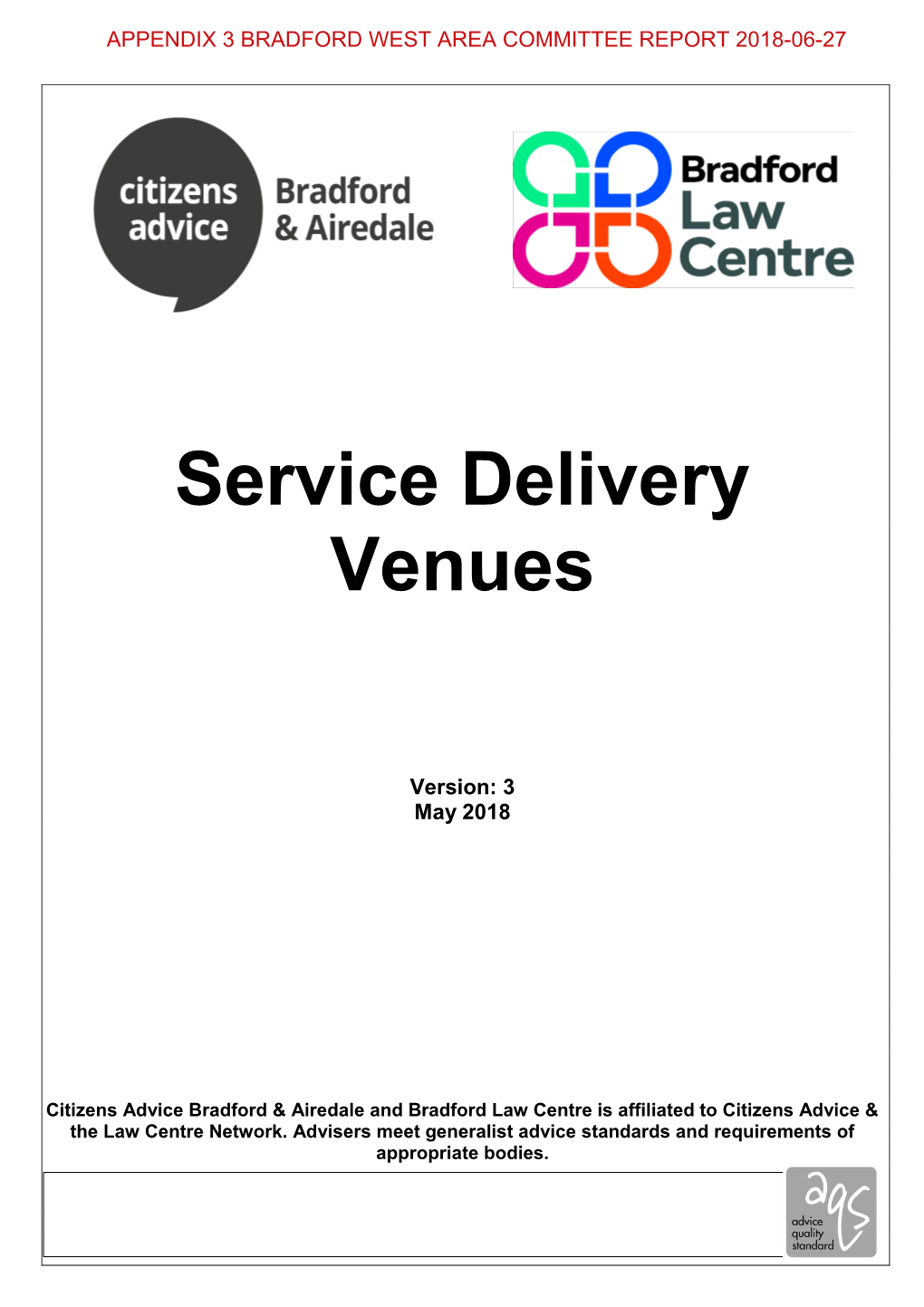 Service Delivery Venues