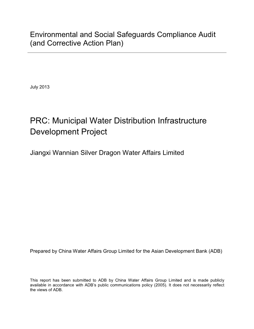 45900-014: Municipal Water Distribution Infrastructure