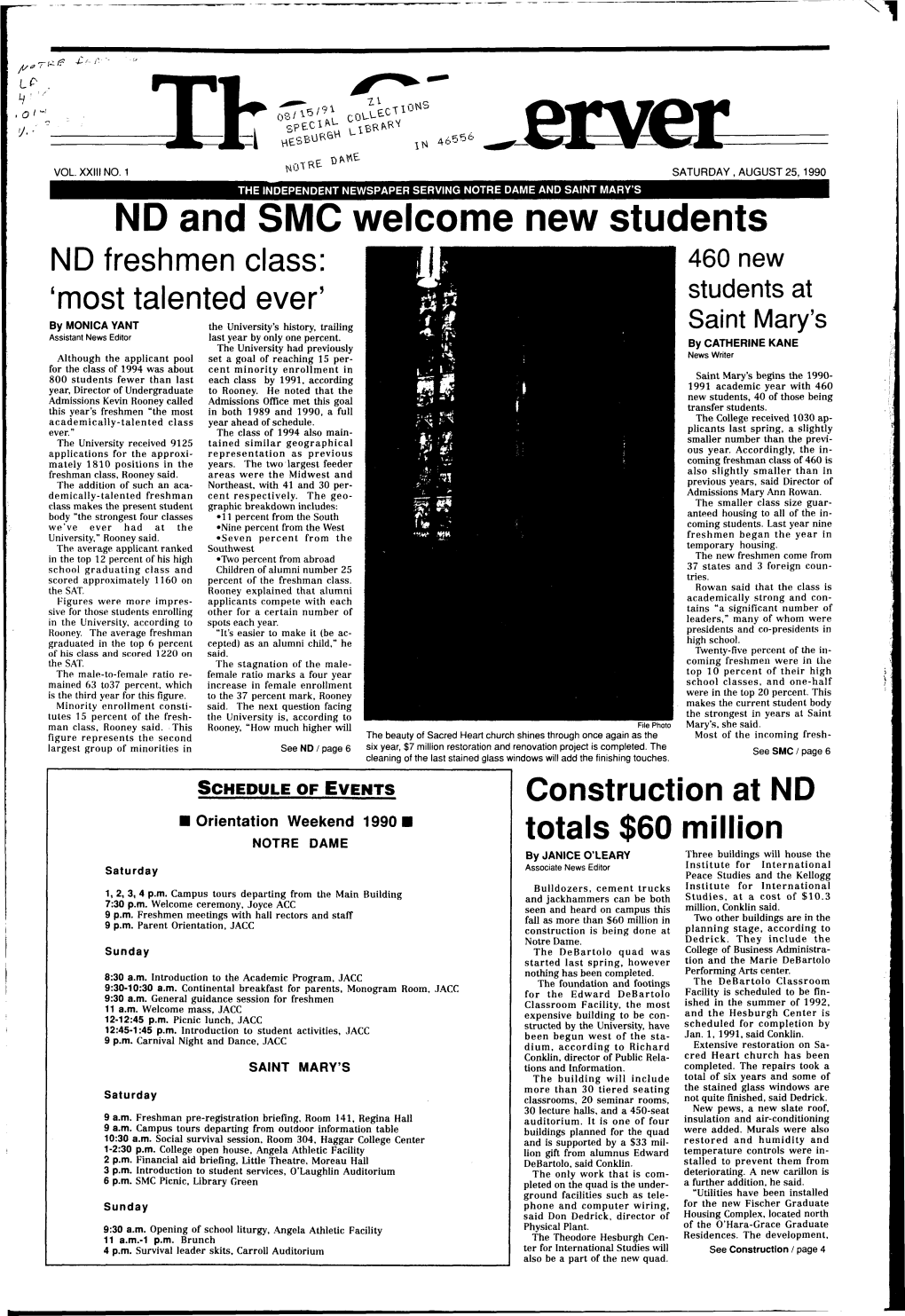 ND and SMC Welcome New Students