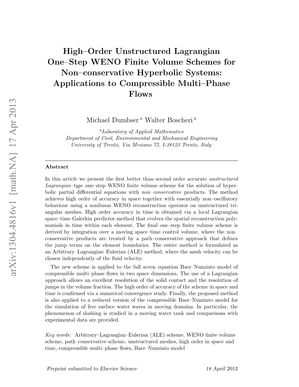 High-Order Unstructured Lagrangian One-Step WENO Finite Volume