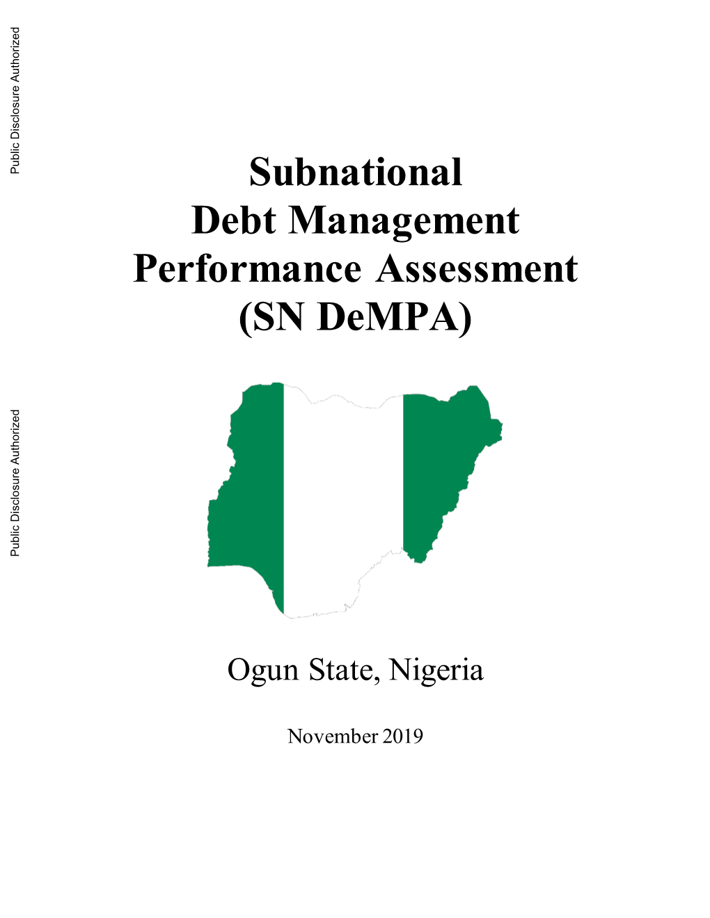 Subnational Debt Management Performance Assessment (SN Dempa)