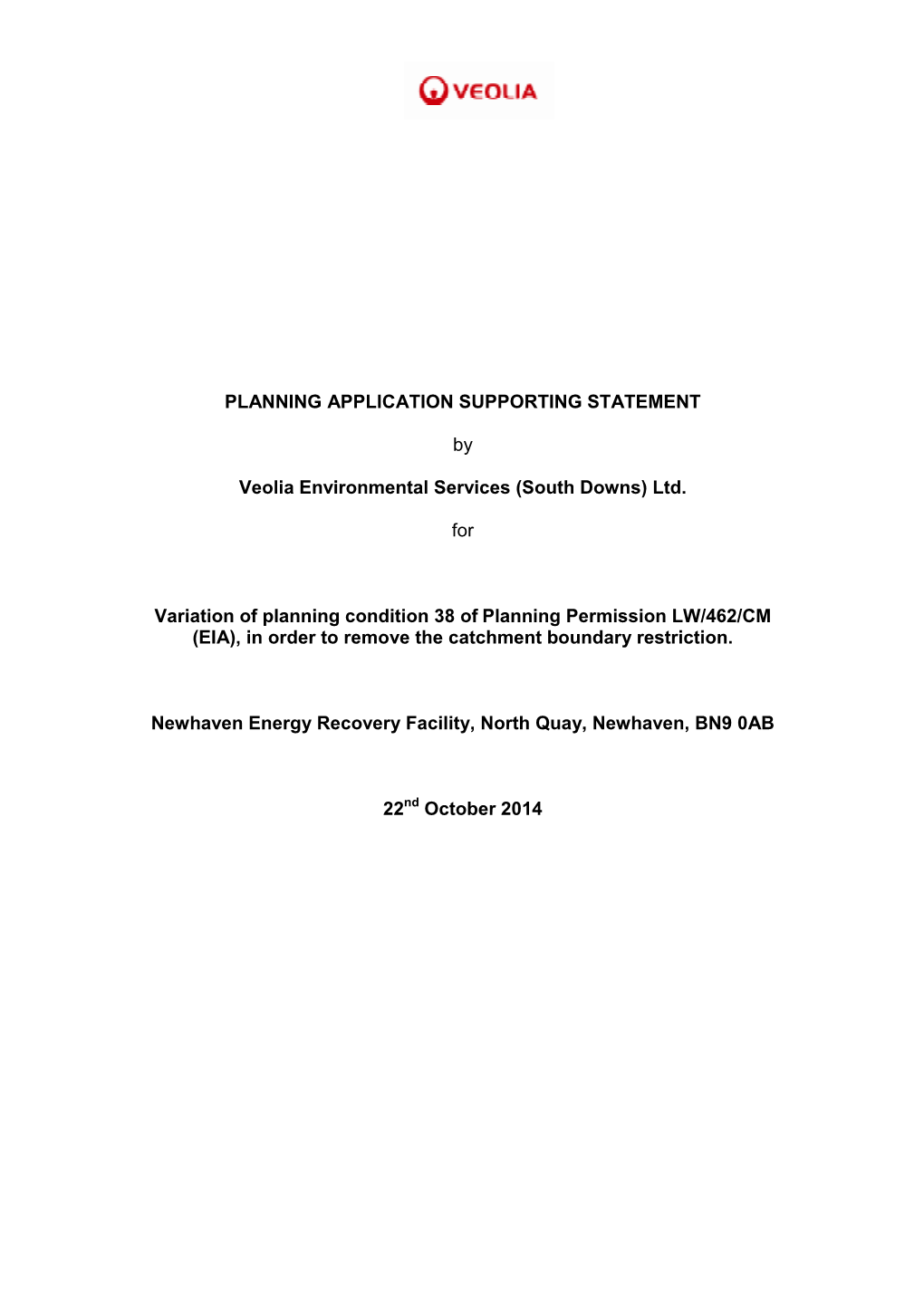 PLANNING APPLICATION SUPPORTING STATEMENT By