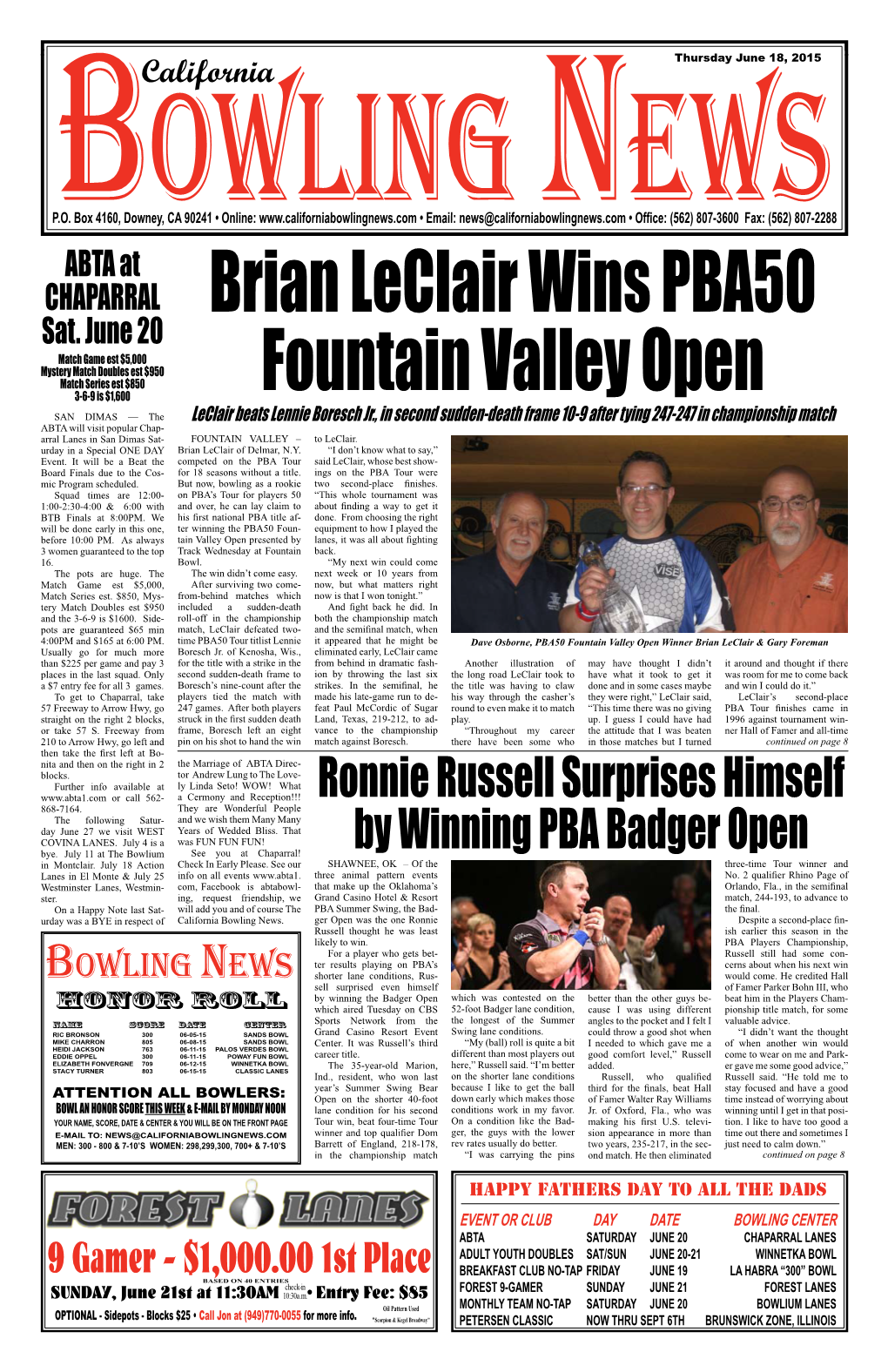 Ronnie Russell Surprises Himself by Winning Pba Badger Open