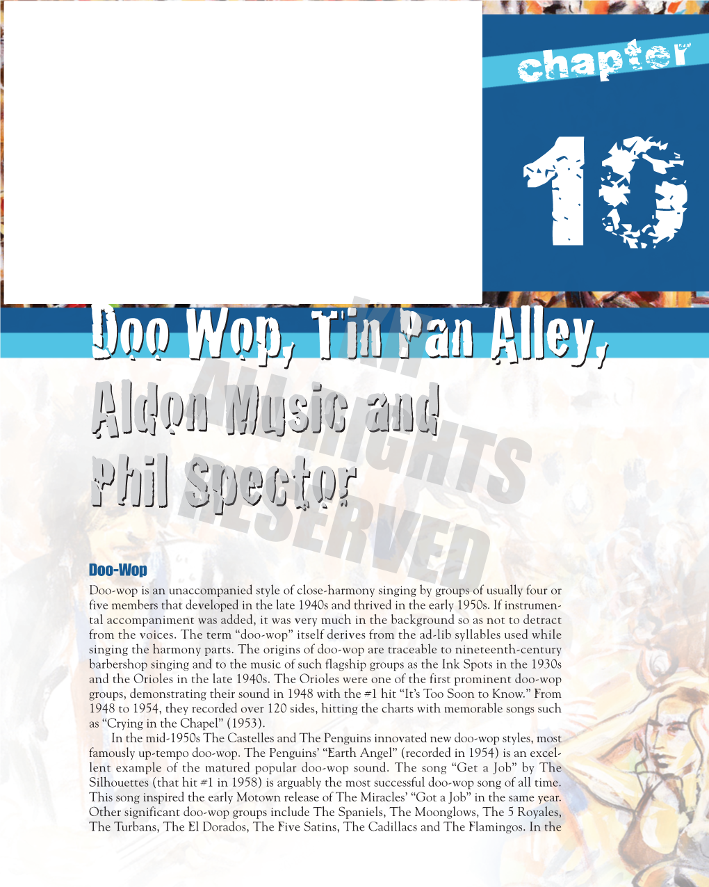 Doo Wop, Tin Pan Alley, Aldon Music and Phil Spector Doo Wop, Tin Pan