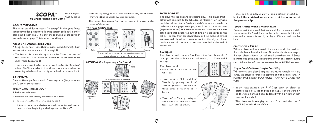 SCOPA™ Is a Trademark of Winning Moves Inc