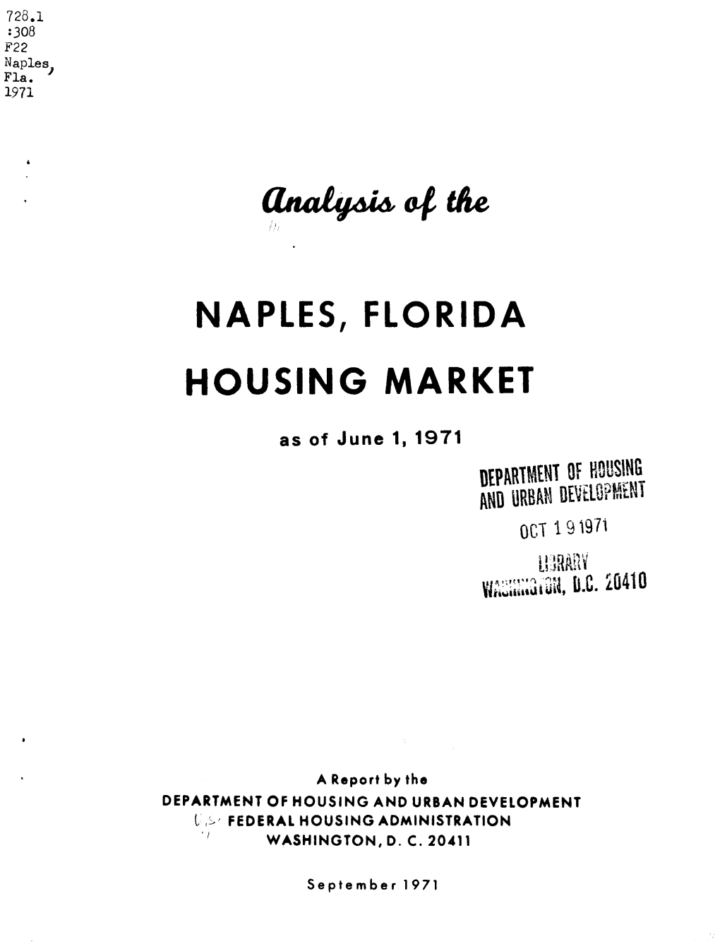 Analysis of the Naples Florida Housing Market As