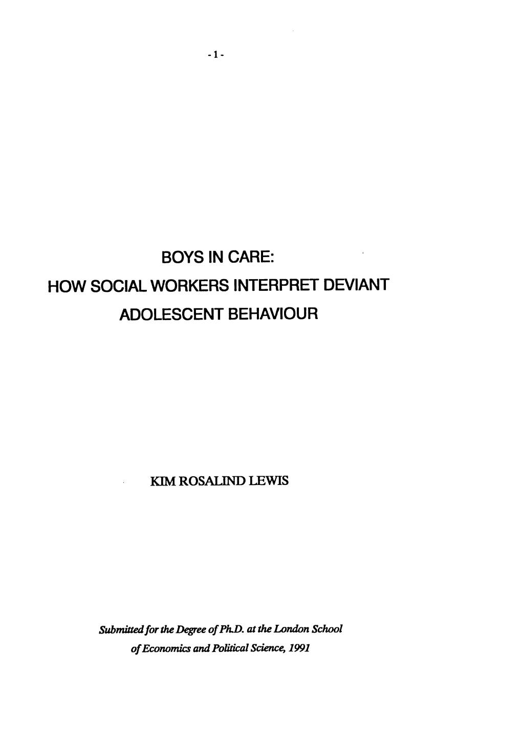 How Social Workers Interpret Deviant Adolescent Behaviour