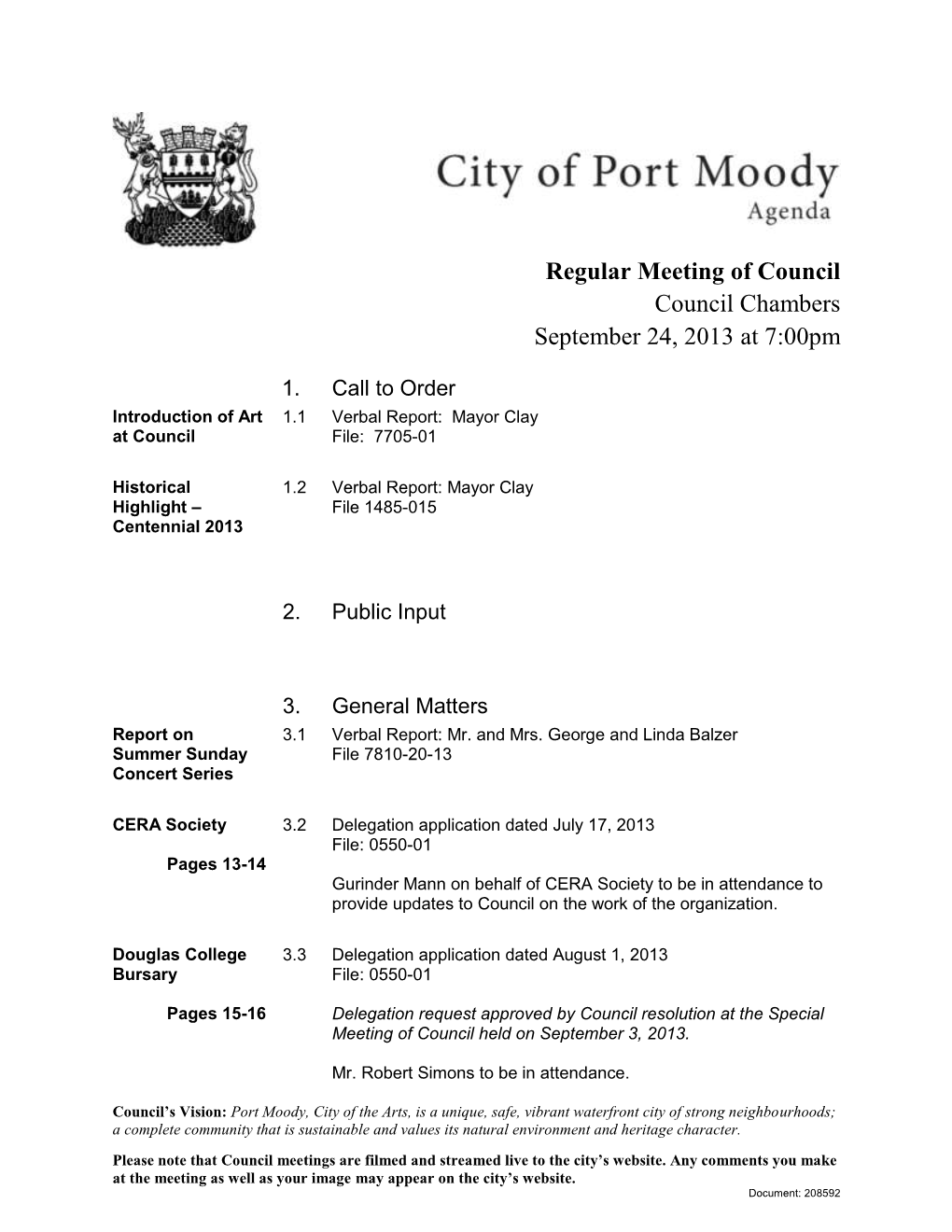 City of Port Moody Minutes Transportation Committee