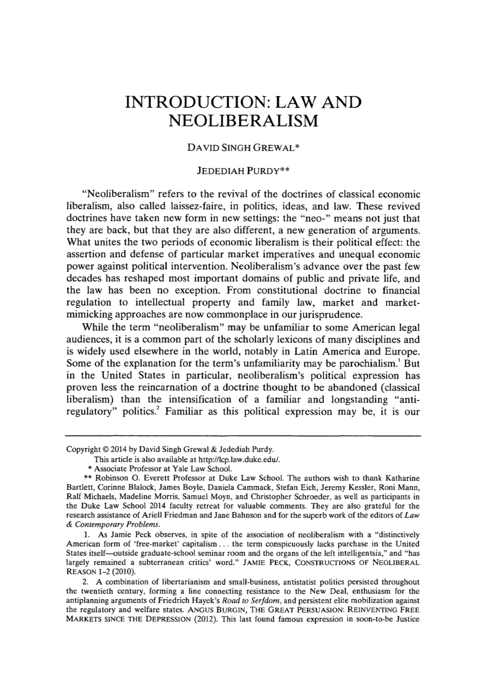 Law and Neoliberalism