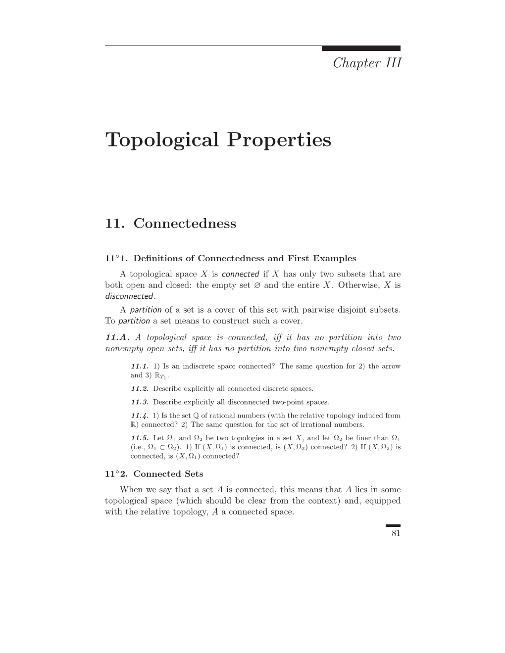 Topological Properties