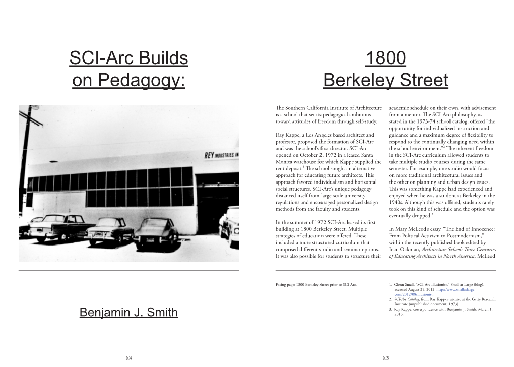 SCI-Arc Builds on Pedagogy: 1800 Berkeley Street