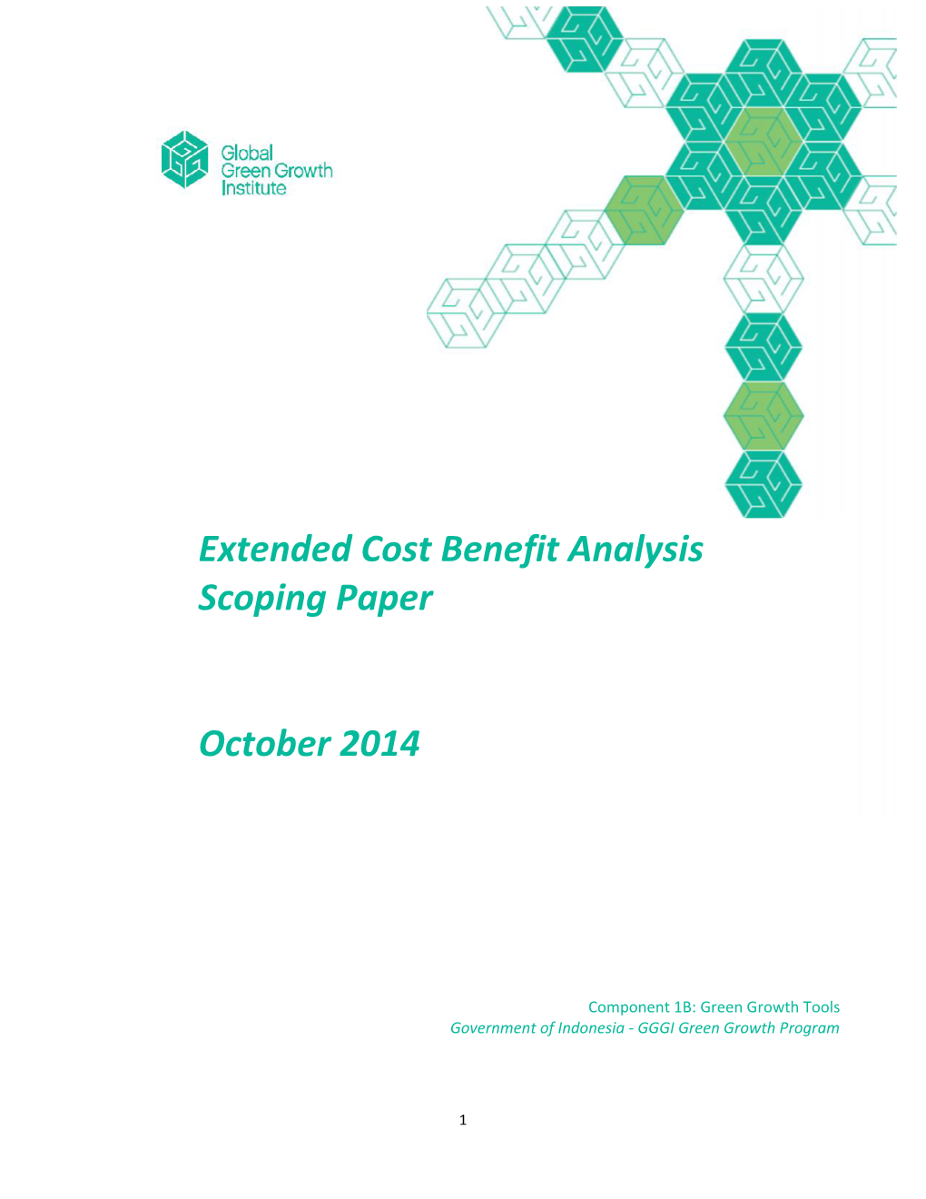 Extended Cost Benefit Analysis Scoping Paper October 2014