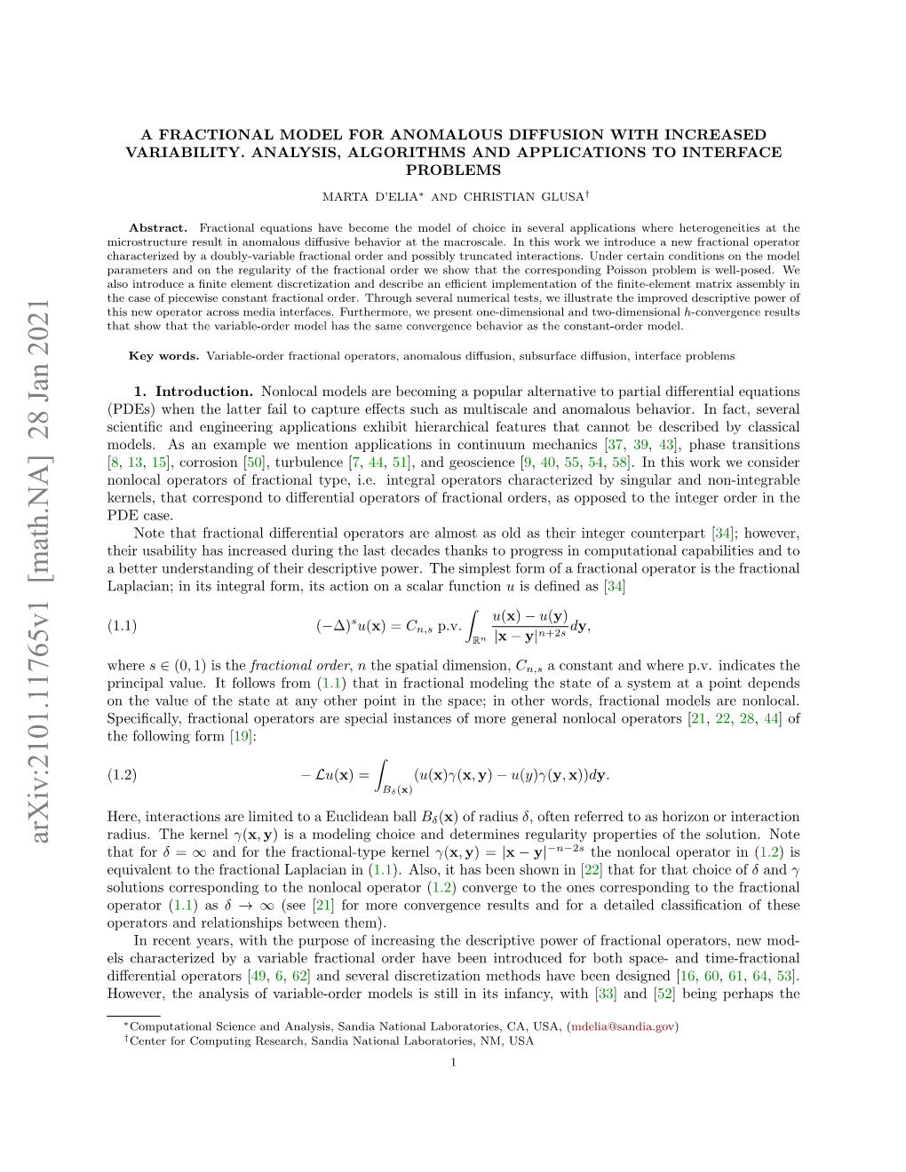 A Fractional Model for Anomalous Diffusion with Increased Variability