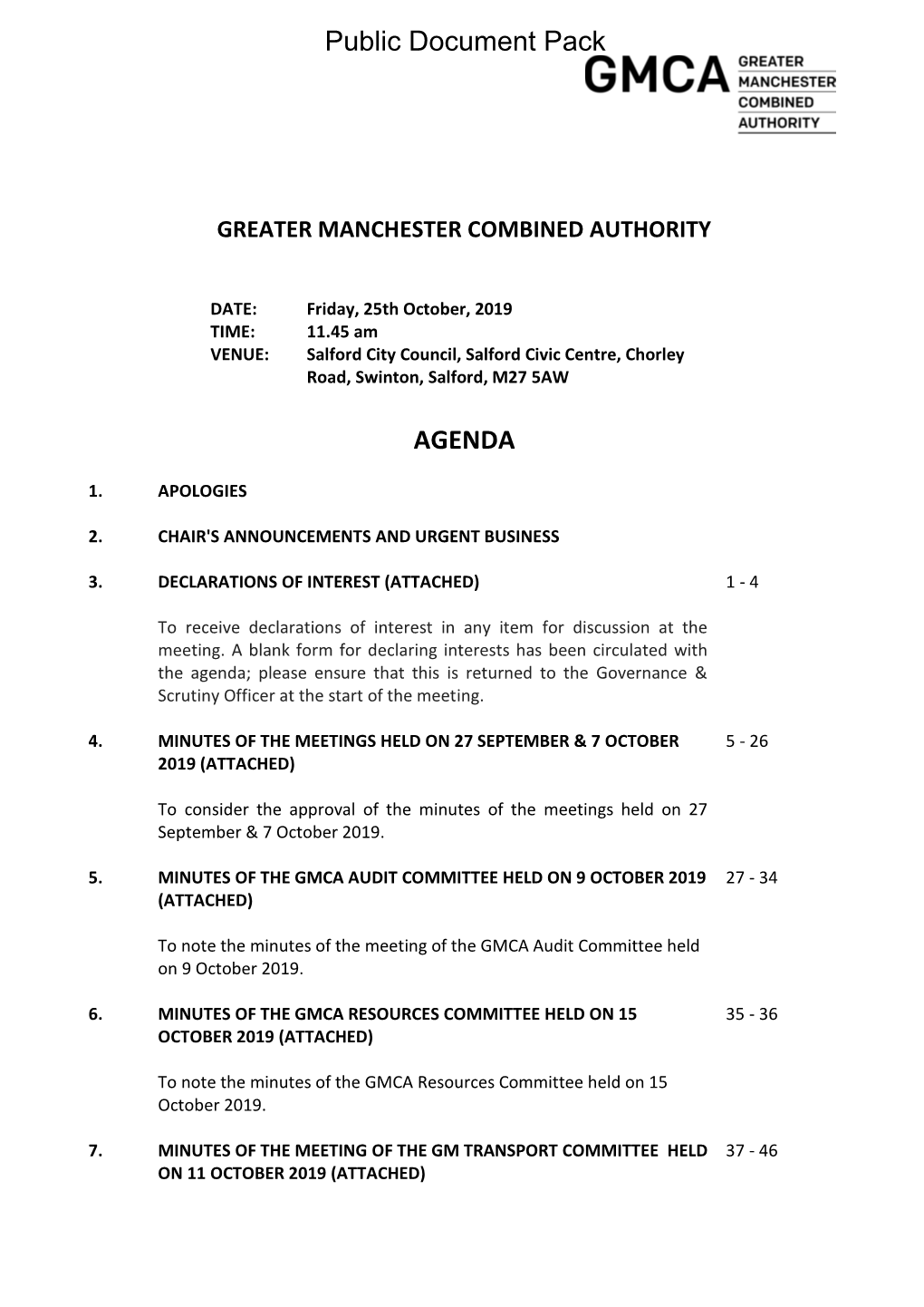 (Public Pack)Agenda Document for Greater Manchester Combined