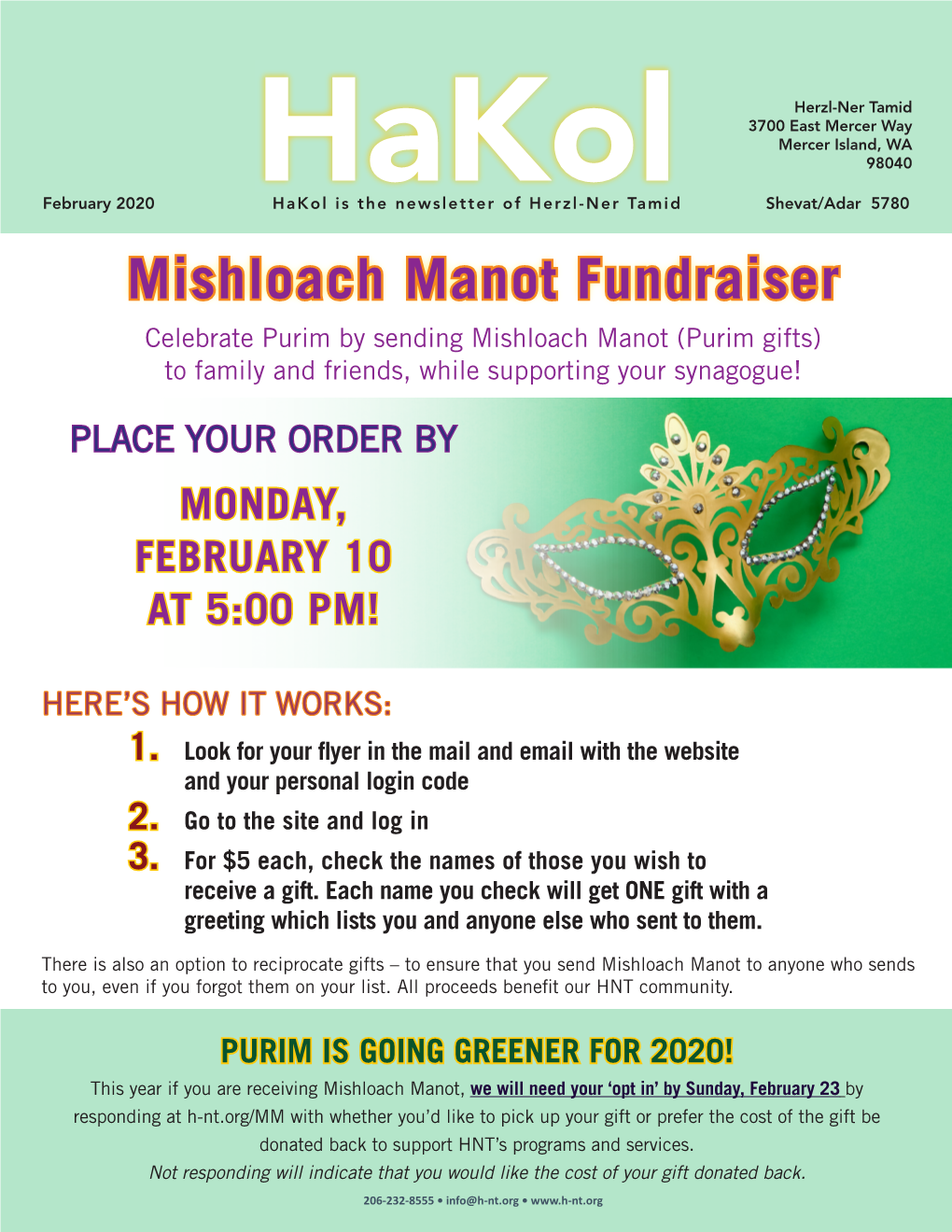 Mishloach Manot Fundraiser Celebrate Purim by Sending Mishloach Manot (Purim Gifts) to Family and Friends, While Supporting Your Synagogue!