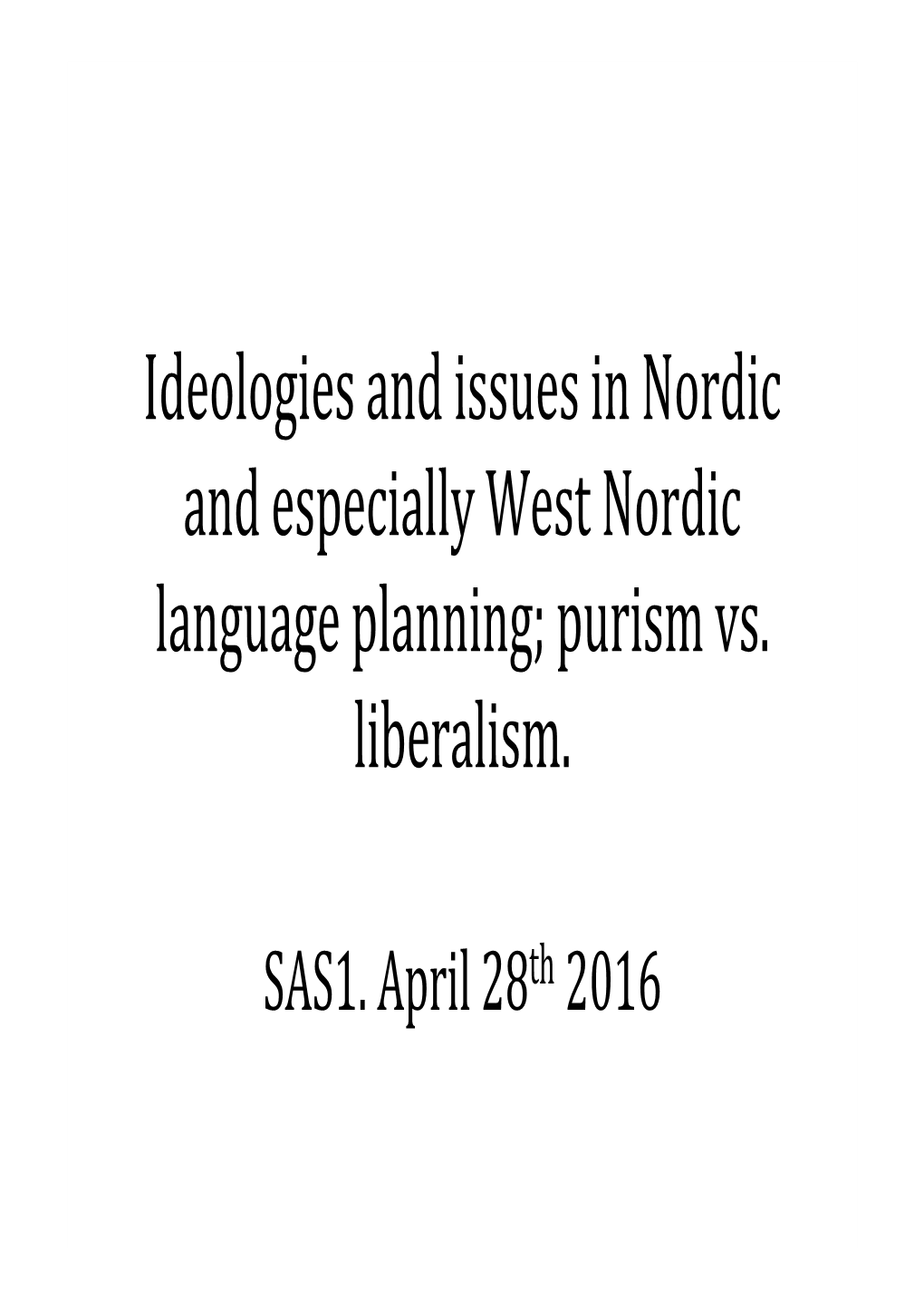 SAS1 11.Purism and Liberalism