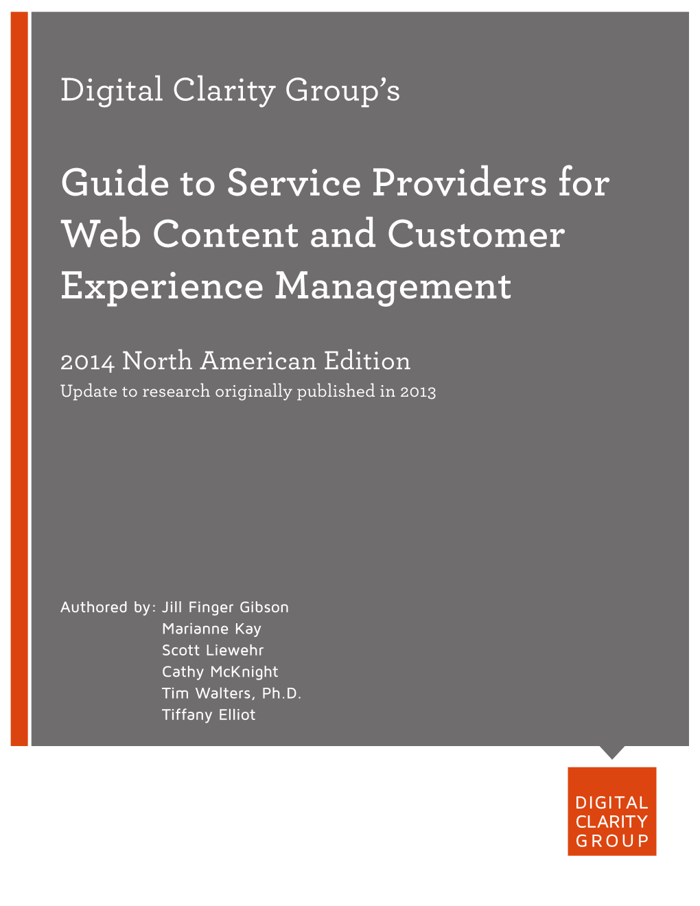 Guide to Service Providers for Web Content and Customer Experience Management
