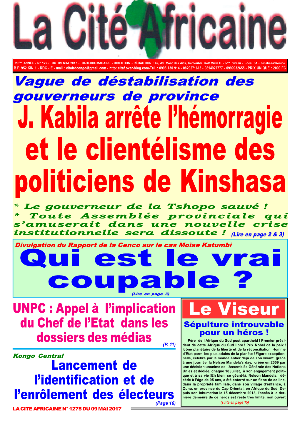 J. Kabila Arrête L'hémorragie Et Le Clientélisme Des Politiciens De