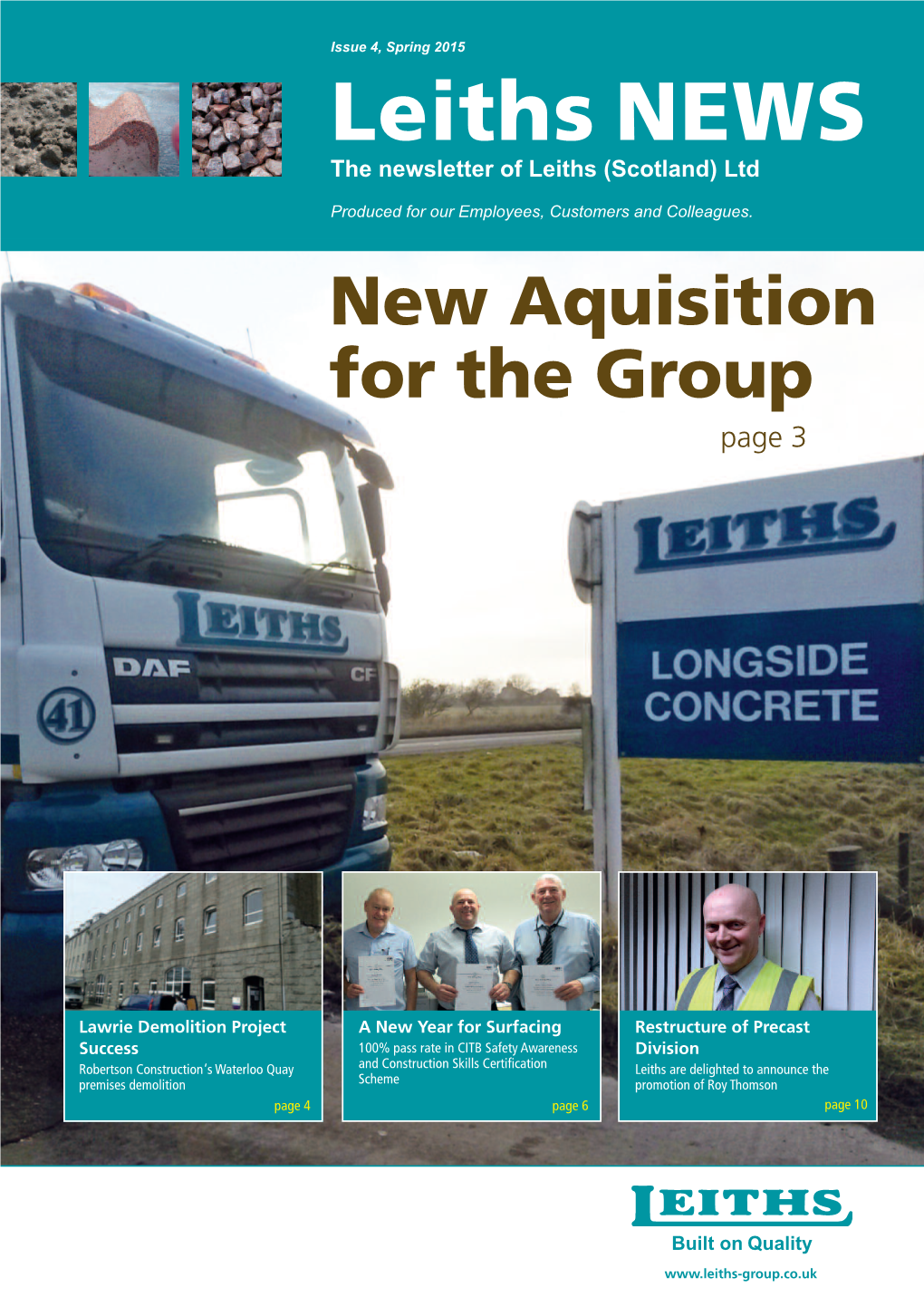 Leiths NEWS the Newsletter of Leiths (Scotland) Ltd