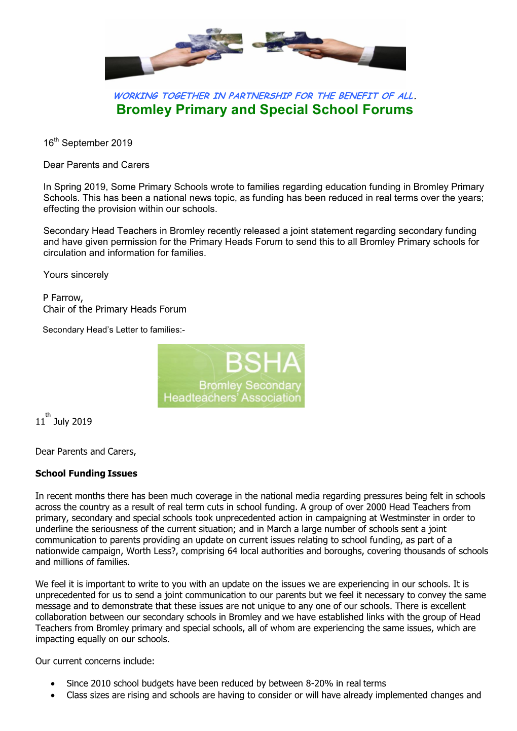 Bromley Primary and Special School Forums