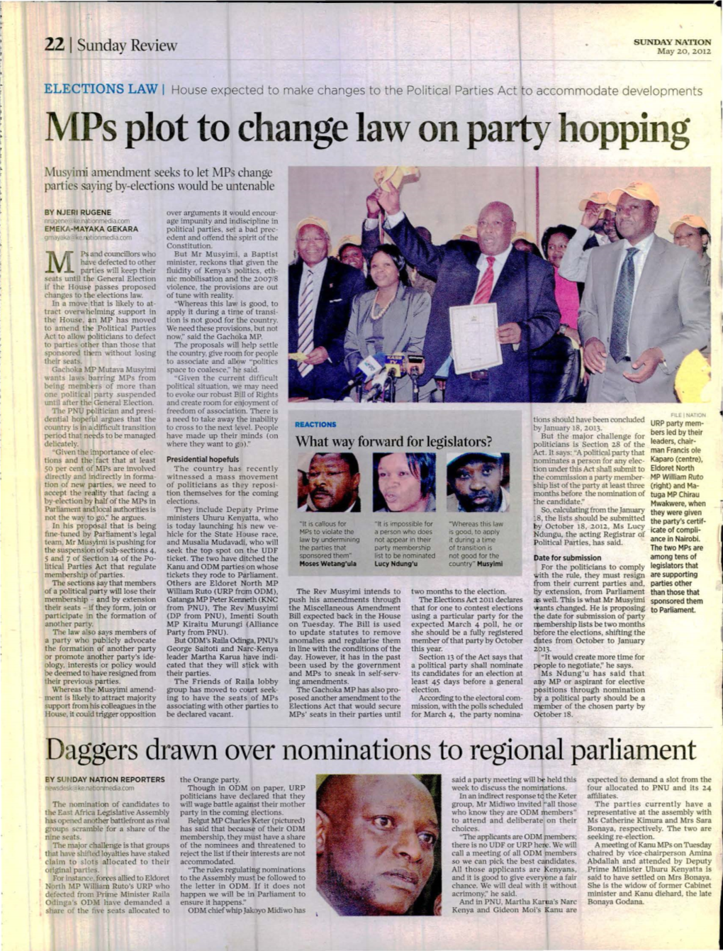 Mps Plot to Change Law on Party Hopping