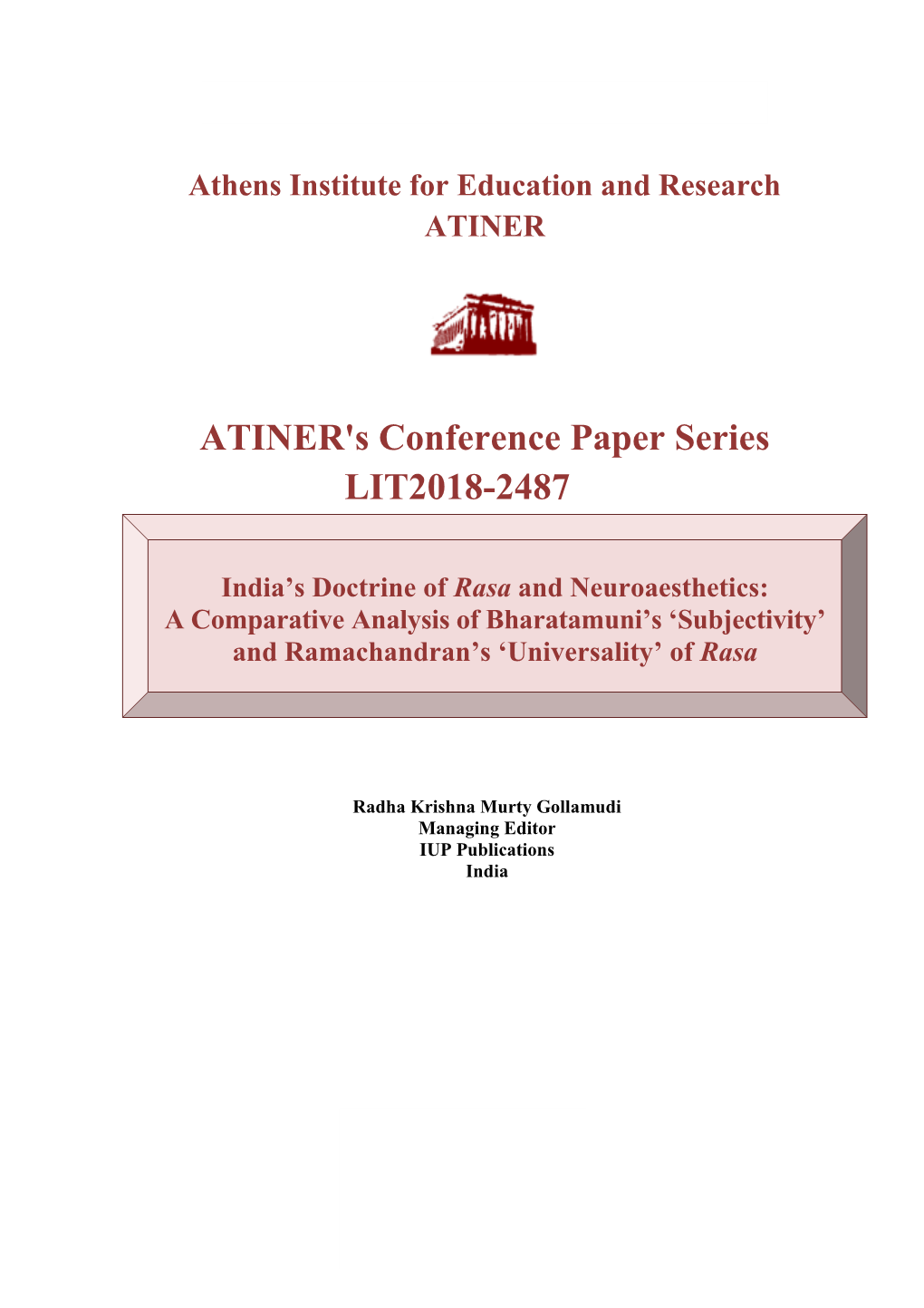 ATINER's Conference Paper Series LIT2018-2487