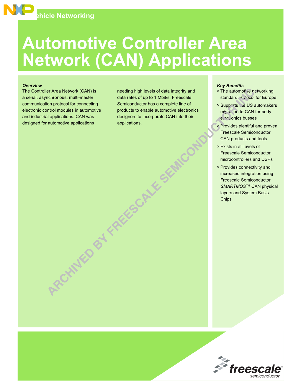 SG2032 Automotive Controller Area Network